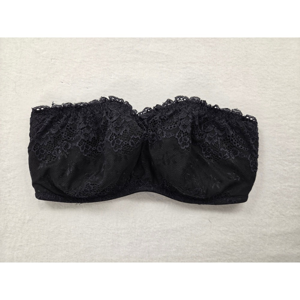 Black Lace Underwire strapless Bra 36D Sexy Dress Layer Dark Coquette Cottage